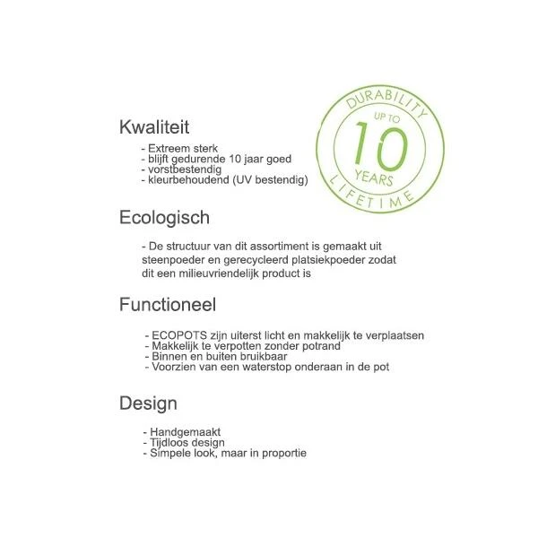 ECOPOTS Rotterdam - Terracotta 20 Cm 5 ECOPOTS Rotterdam - Terracotta 20 Cm - Afbeelding 3