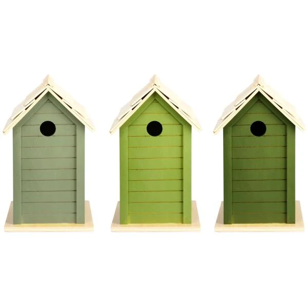 ESSCHERT DESIGN Nestkast Strandhuis - Groentinten 3 ESSCHERT DESIGN Nestkast Strandhuis - Groentinten