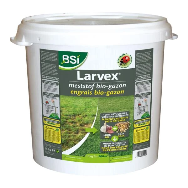 BSI Larvex Meststof BIO Gazon 15 Kg - 500 M² 3 BSI Larvex Meststof BIO Gazon 15 Kg - 500 M²