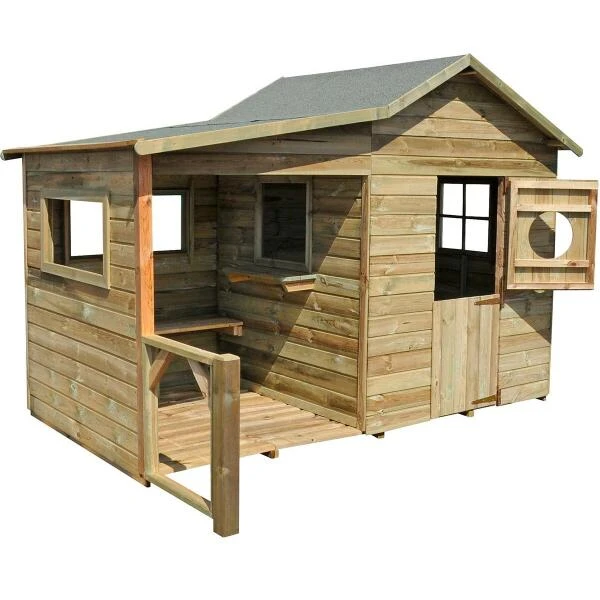 Speelhuis In Hout Hacienda - 256 × 191 × 180 Cm - Hout 3 Speelhuis In Hout Hacienda - 256 × 191 × 180 Cm - Hout