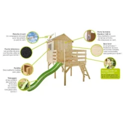 Houten Speelhuis Joséphine Met Glijbaan - 319 × 242 × 249 Cm -Aanbiedingen Intieme Eden Winkel 1644933958 3 600