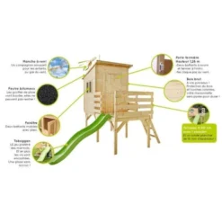 Houten Speelhuis Portland Met Glijbaan - 319 × 242 × H 246 Cm -Aanbiedingen Intieme Eden Winkel 1644936418 4 600