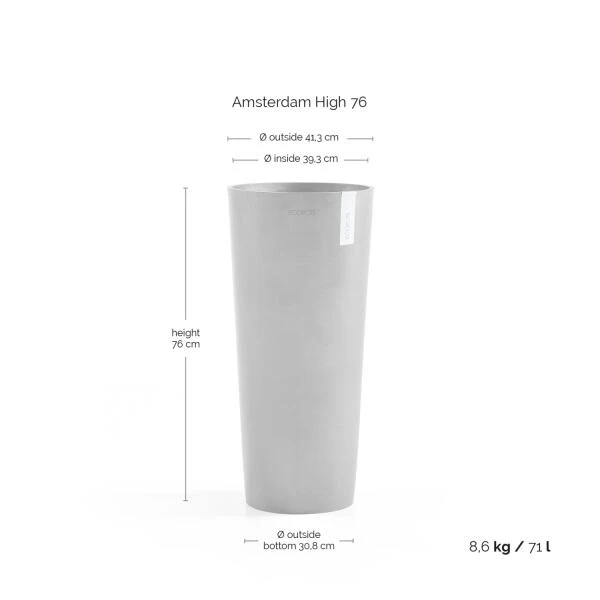 ECOPOTS Amsterdam High XL - Taupe 76 Cm 4 ECOPOTS Amsterdam High XL - Taupe 76 Cm - Afbeelding 2