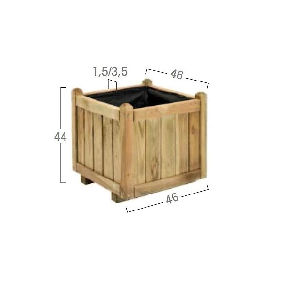 Bloembak FICUS 52 Liter - Hout 4 Bloembak FICUS 52 Liter - Hout - Afbeelding 2