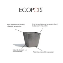 ECOPOTS Rotterdam - Grijs 50 Cm 8 ECOPOTS Rotterdam - Grijs 50 Cm -Aanbiedingen Intieme Eden Winkel bloempot eco vierkant 50 cm 1488370621 1 600