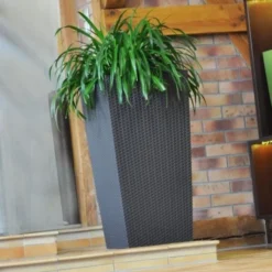 Bloempot Square Rattan - Grijs 40 × 40 × 75 Cm -Aanbiedingen Intieme Eden Winkel bloempot rattan 40 x 40 x 75 cm 1499764240 2 600