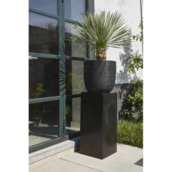 CAPI Bloempot Bol Rib NL 43 × 41 Cm - Zwart -Aanbiedingen Intieme Eden Winkel bloempot rib 43x41cm zwart 1636468788 3 600