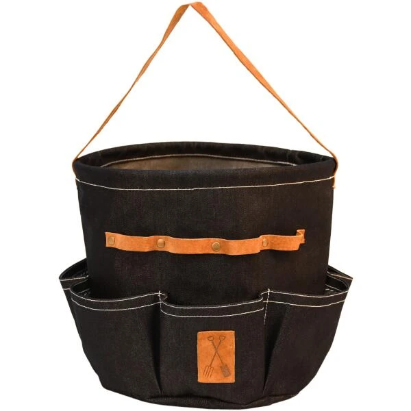 ESSCHERT DESIGN Denim Tuingereedschapstas - Rond 3 ESSCHERT DESIGN Denim Tuingereedschapstas - Rond