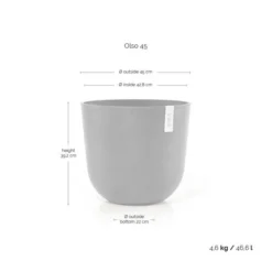ECOPOTS Oslo Met Waterreservoir - Grijs Ø 45 Cm -Aanbiedingen Intieme Eden Winkel ecopots oslo waterreservoir grijs 45 cm 1672835329 4 600