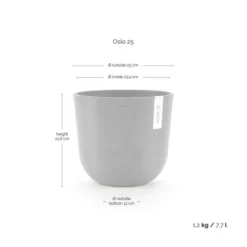 ECOPOTS Oslo Met Waterreservoir - Grijs Ø 25 Cm -Aanbiedingen Intieme Eden Winkel ecopots oslo waterreservoir grijs 25 cm 1672136735 4 600