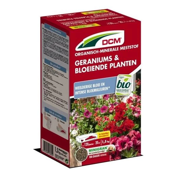 Geranium, Bloeiende Plant DCM Meststof BIO - 1,5 Kg 3 Geranium, Bloeiende Plant DCM Meststof BIO - 1,5 Kg