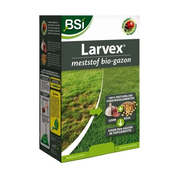 BSI Larvex Meststof BIO Gazon 1 Kg - 32 M² 3 BSI Larvex Meststof BIO Gazon 1 Kg - 32 M²