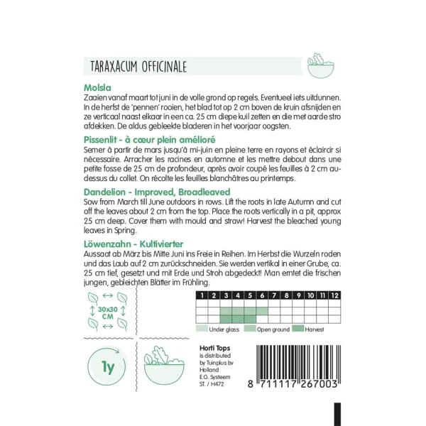 Molsla, Verbeterde Volhart - Taraxacum Dens Leonis 4 Molsla, Verbeterde Volhart - Taraxacum Dens Leonis - Afbeelding 2