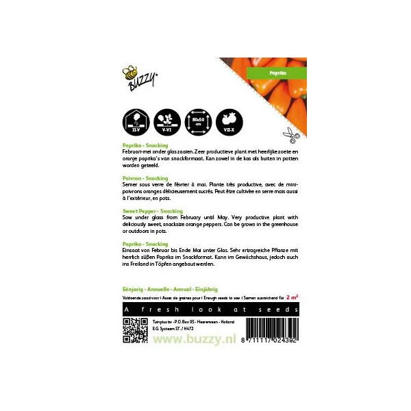 Paprika Snacking Mini Oranje Naranja 4 Paprika Snacking Mini Oranje Naranja - Afbeelding 2
