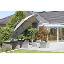 Parasol EASY SUN XL Premium Kit Ø 375 Cm - Taupe -Aanbiedingen Intieme Eden Winkel parasol easy sun xl 375 cm taupe 1615291666 3 600