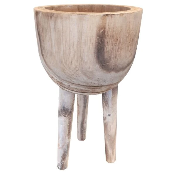 Paulownia Bloempot Op Pootjes Ø 20 × 40 Cm 3 Paulownia Bloempot Op Pootjes Ø 20 × 40 Cm