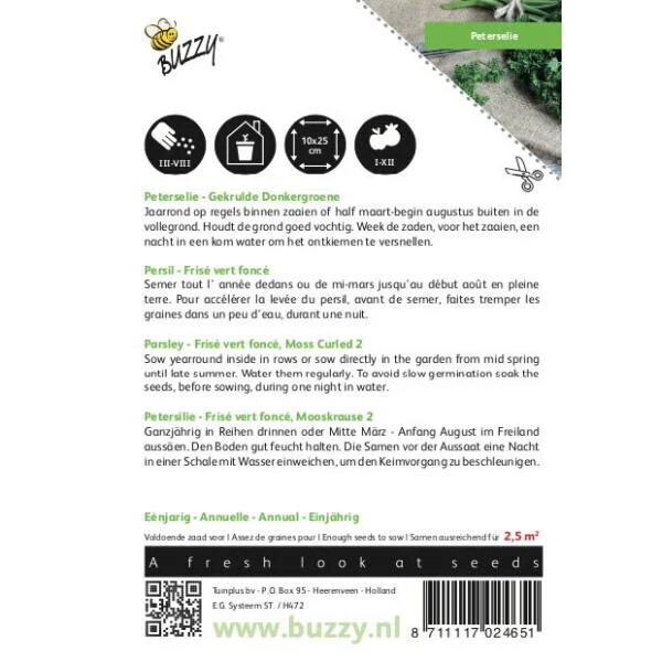 Peterselie Gekrulde Donkergroene - Petroselinum Crispum 4 Peterselie Gekrulde Donkergroene - Petroselinum Crispum - Afbeelding 2