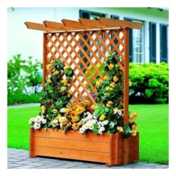 Houten Plantbak Met Pergola
