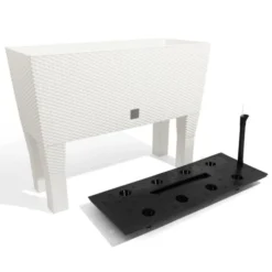 Plantenbak RATAN Verhoogd Met Watergeefsysteem Wit - 60x25x46 Cm -Aanbiedingen Intieme Eden Winkel plantenbak ratan verhoogd wit 1517137069 1 600