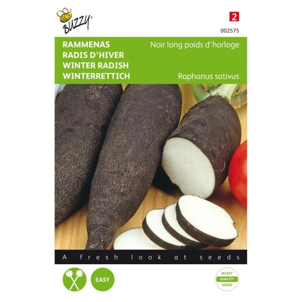 Rammenas Lange Zwarte - Raphanus Sativus 3 Rammenas Lange Zwarte - Raphanus Sativus