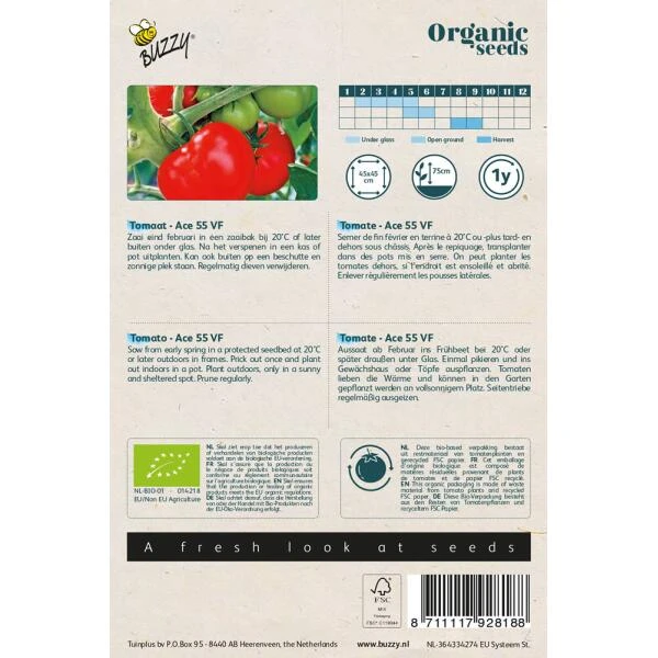 Tomaten Ace 55VF BIO 4 Tomaten Ace 55VF BIO - Afbeelding 2