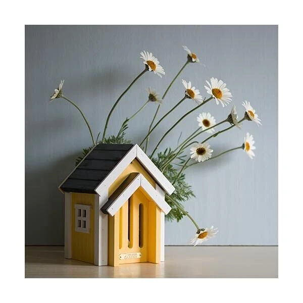 Vlinderkast Cottage Geel 4 Vlinderkast Cottage Geel - Afbeelding 2