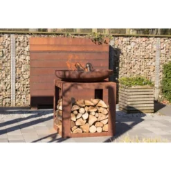 Vuurschaal Selki Met Houtopslag - 80 Cm -Aanbiedingen Intieme Eden Winkel vuurschaal selki met houtopslag 1619084442 3 600