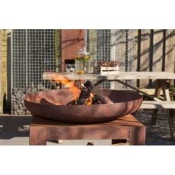 Vuurschaal Selki Met Houtopslag - 80 Cm -Aanbiedingen Intieme Eden Winkel vuurschaal selki met houtopslag 1619084443 4 600